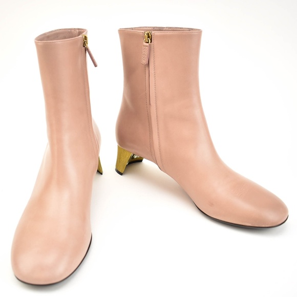 Gucci Shoes - GUCCI Betis Glamour Pink Mauve Leather Boots